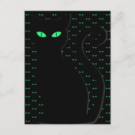 黒猫不気味ハッピーハローウィン葉書 ポストカード