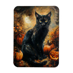 黒猫不気味ハロウィーンフレキシブル マグネット