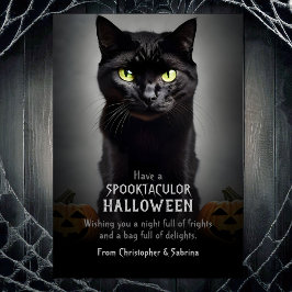 黒猫不気味ハロウィーン挨拶 シーズンカード