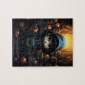 黒猫不気味パーティーハロウィン ジグソーパズル (横)