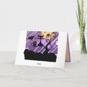 黒猫不気味フクロウこうもり黒紫満月 カード (裏面)