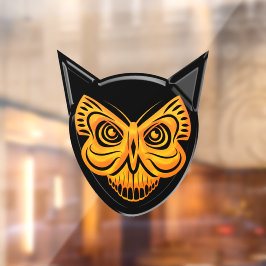 黒猫不気味蝶スカル窓が引っ掛かる ウィンドウサイン