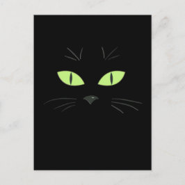 黒猫不気味顔ハッピーハローウィンはがき ポストカード