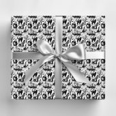 黒猫不気味、こうもり、カボチャのハロウィーン ラッピングペーパー