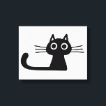 黒猫予測できな白黒動物アート キャンバスプリント<br><div class="desc">大き予測できない目と長いヒゲと長い尾を持つ黒い子猫。この動物の芸術と退屈な壁に空白のいくつかのお洒落女の子の部屋やおもしろいの白黒の芸術のプリントを使用できる任意の宇宙のためのおもしろい。この黒い子猫をフィーチャーしたオリジナルの愛人のデザインやギフトの詳細については、ジェンのドードルお洒落ワールドを参照。オリジナルデザイン©Jenn Inashvili.</div>
