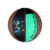 黒猫動物写真カスタム ミニバスケットボール (縦)