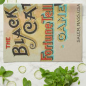 黒猫占いゲーム キッチンタオル (折り畳み)