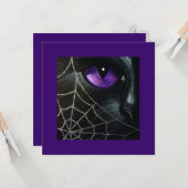 黒猫及び蜘蛛の巣はハロウィンカードをカスタマイズ カード (正面/裏面インサイチュ)