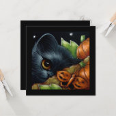 黒猫及び蝶ハロウィンはカードをカスタマイズ カード (正面/裏面インサイチュ)