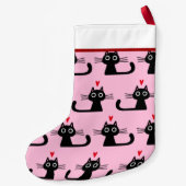 黒猫型猫と名前の文字 スモールクリスマスストッキング (裏面)