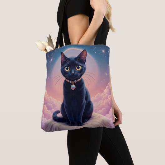 黒猫天国の女王 トートバッグ (クローズアップ)