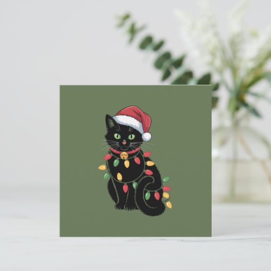 黒猫好きのためのクリスマス 子猫 ギフト 猫ママ への クリスマスプレゼント 招待状 (スタンド正面)