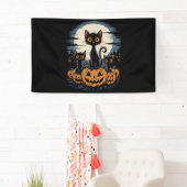 黒猫好きのためのハロウィン 星空の夜 ヴァンゴッホ 横断幕 (インサイチュ)