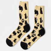 黒猫好きへのギフトに最適なキュートな黒猫ソックス ソックス (左)