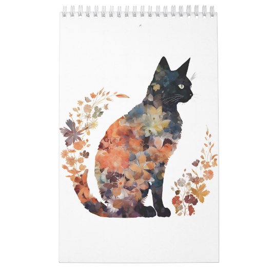 黒猫好き衣装フローラ花怖いハロー カレンダー (カバー)