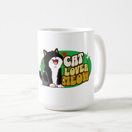 黒猫好き - 黒猫 コーヒーマグカップ (正面右)
