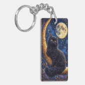 黒猫威厳のあるが休む キーホルダー (正面左)