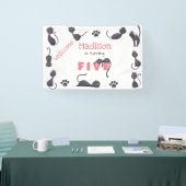 黒猫子供の誕生日歓迎 横断幕 (トレードショー)