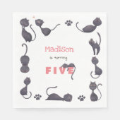 黒猫子供の誕生日紙 スタンダードランチョンナプキン (正面)