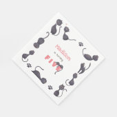 黒猫子供の誕生日紙 スタンダードランチョンナプキン (角)