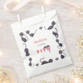 黒猫子供の誕生日 フェイバーバッグ (クリップ留めされた状態)