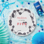 黒猫子供の誕生日 ペーパープレート (パーティー)