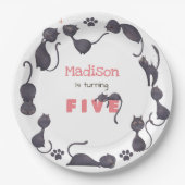 黒猫子供の誕生日 ペーパープレート (正面)