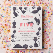 黒猫子供の誕生日 招待状