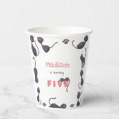 黒猫子供の誕生日 紙コップ (正面)