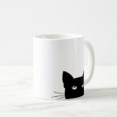 黒猫子猫好きコーヒーマグの覗き込み コーヒーマグカップ (正面右)