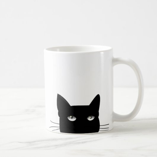 黒猫子猫好きコーヒーマグの覗き込み コーヒーマグカップ (右)