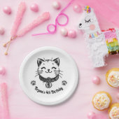 黒猫子猫誕生日パーティー ペーパープレート (パーティー)