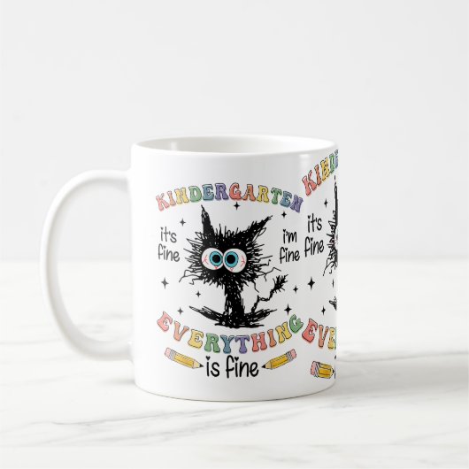 黒猫幼稚園　大丈夫だよ　私も大丈夫　何もかも コーヒーマグカップ (左)