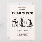 黒猫幽霊おもしろいブライダルシャワー 招待状 (正面)