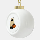 黒猫幽霊カボチャ必須Tシャツ セラミックボールオーナメント (右)