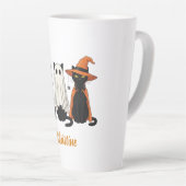 黒猫幽霊ハロウィーン カフェラテマグ (右アングル)