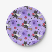 黒猫幽霊柄かわいい猫たち – コスチューム ペーパープレート (正面)