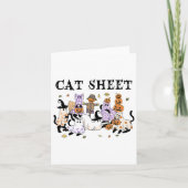 黒猫幽霊衣装おもしろい猫シーツ通し カード (正面)