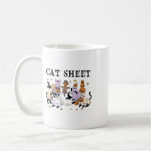 黒猫幽霊衣装おもしろい猫シーツ通し コーヒーマグカップ (左)