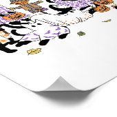 黒猫幽霊衣装おもしろい猫シーツ通し ポスター (角)