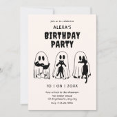 黒猫幽霊誕生日 招待状 (正面)