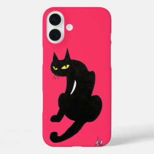 黒猫忍者ピンク iPhone 16 PLUSケース