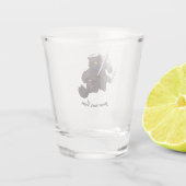 黒猫忍者刀飛んでいる刀 ショットグラス (裏面)