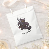 黒猫忍者刀飛んでいる刀 フェイバーバッグ (クリップ留めされた状態)