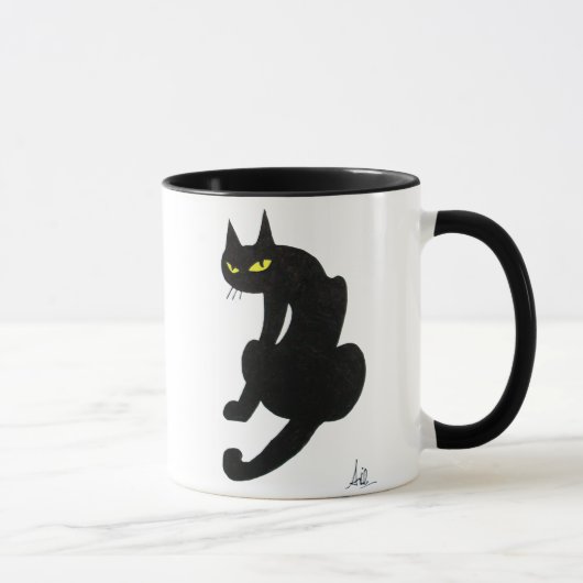 黒猫忍者白 マグカップ (右)