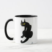 黒猫忍者白 マグカップ (左)