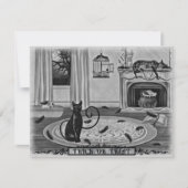 黒猫恋しく思鳥いたずらハローウィンパーティ 招待状 (正面)