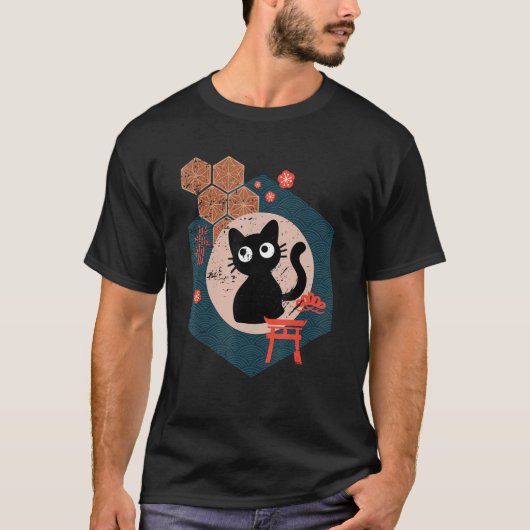 黒猫愛好家 日本の子猫 東京 オタク ライフスタイル Tシャツ (正面)