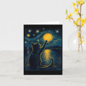 黒猫愛好家 星空 ゴッホ カード (黄色い花)