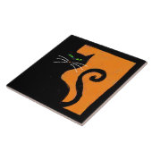 黒猫抽象ハロウィンアート タイル (側面)